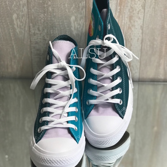 ConverseID Ctas HI Canvas Blue Green W AUTHENTIC - Picture 7 of 8